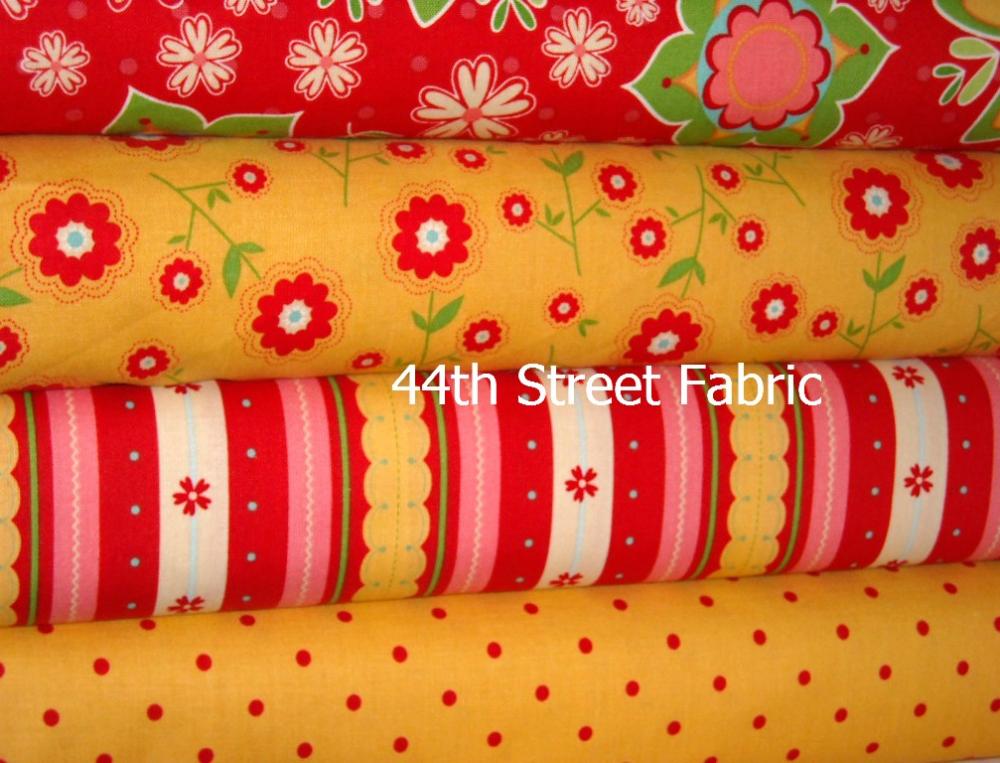 Delighted Fabric Red and Yellow 4 Yard Bundle